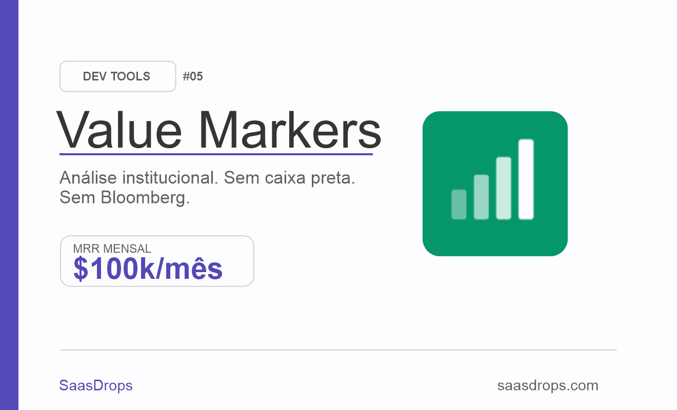 Como o ValueMarkers chegou a $100K/mês abrindo a caixa preta da análise de ações